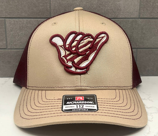 Florida State Seminoles Hang Loose - Richardson 112  Khaki/Burgundy Snapback