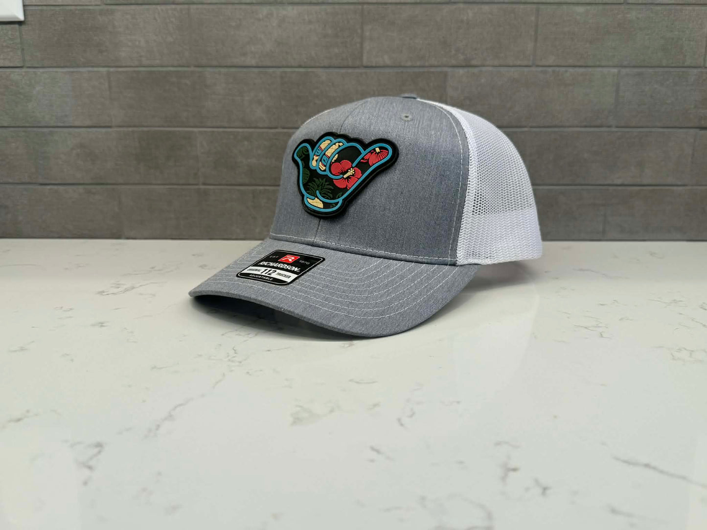 Hawaiian Hang Loose PVC Patch - Richardson 112 Snapback Solid White