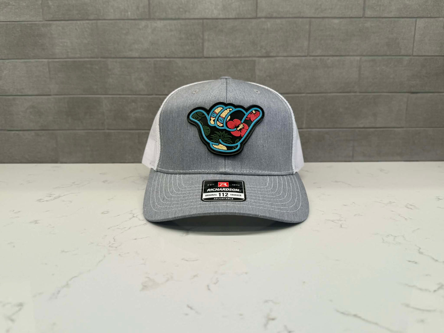 Hawaiian Hang Loose PVC Patch - Richardson 112 Snapback Solid White