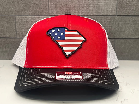 South Carolina USA Flag Hat - 112 Richardson Snapback Red/White/Black