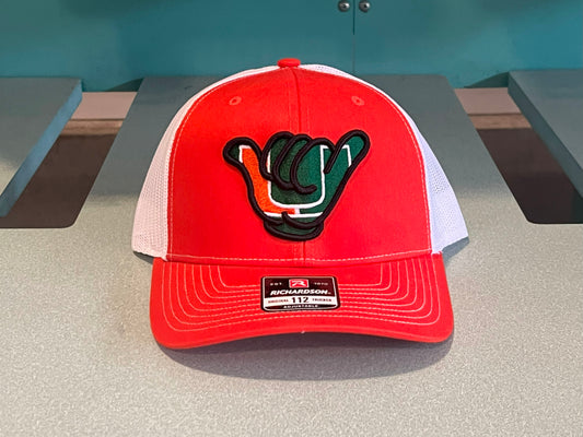 Miami Hurricanes Hang Loose - Richardson 112 Orange/White Snapback