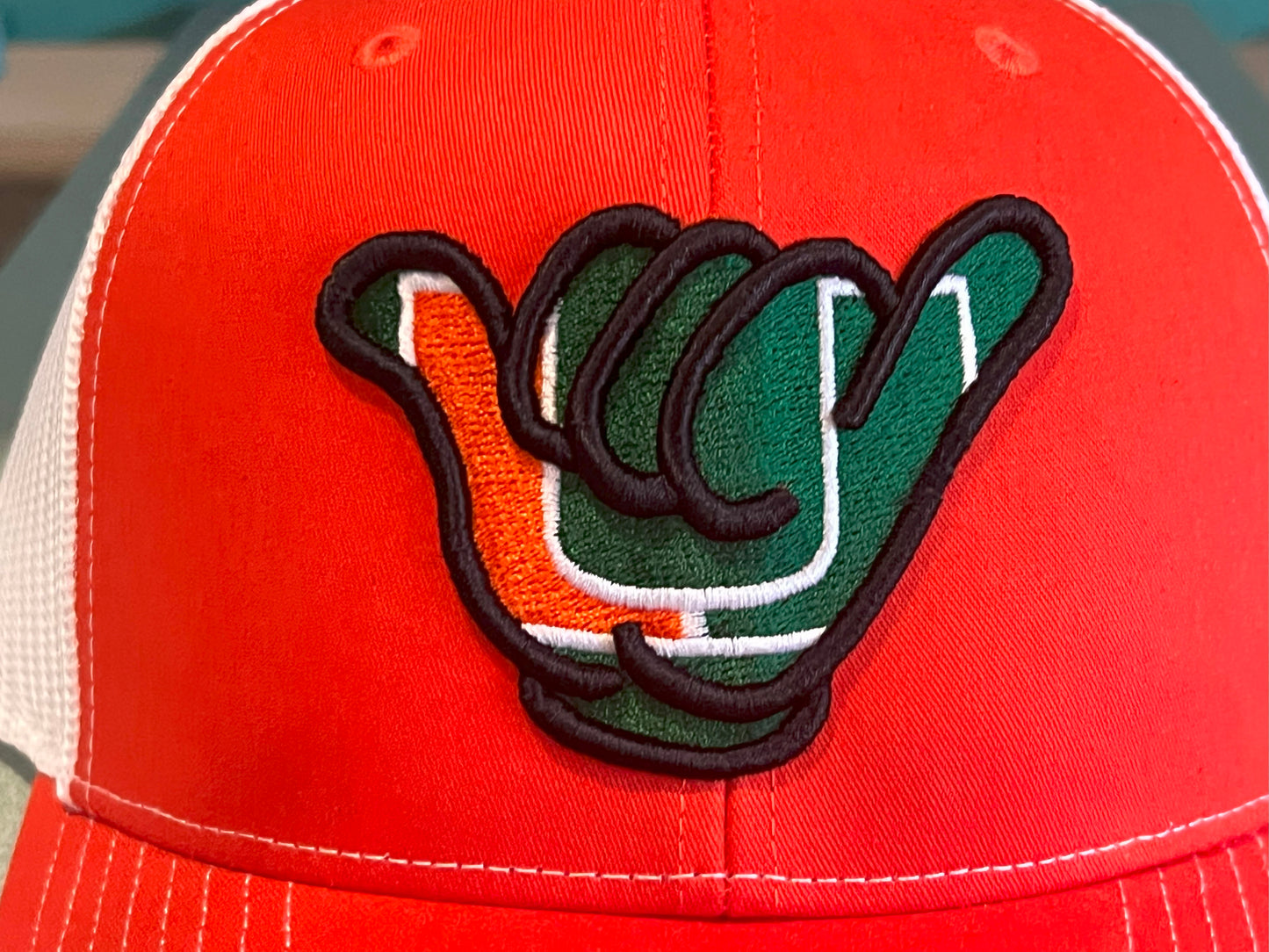 Miami Hurricanes Hang Loose - Richardson 112 Orange/White Snapback