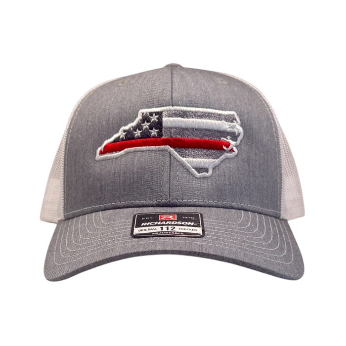 NC Red Thin Line - Richardson 112 Snapback - Gray/White