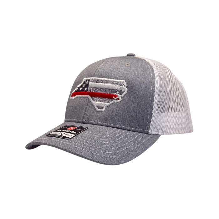 NC Red Thin Line - Richardson 112 Snapback - Gray/White