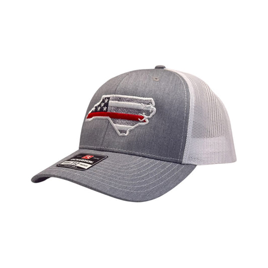 NC Red Thin Line - Richardson 112 Snapback - Gray/White