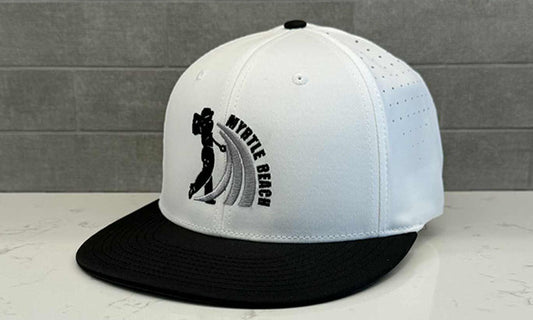 Myrtle Beach Golf Hat - Richardson PTS30 White/Black