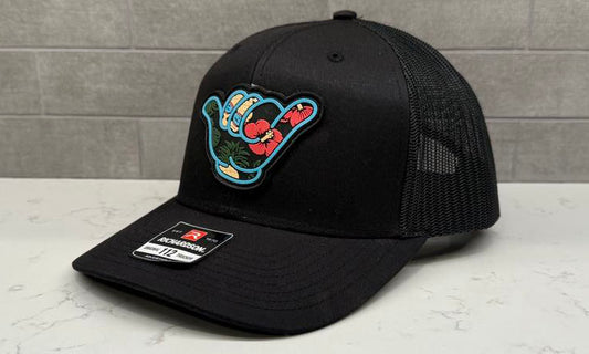 Hawaiian PVC Patch Hang Loose - 112 Snapback Solid Black
