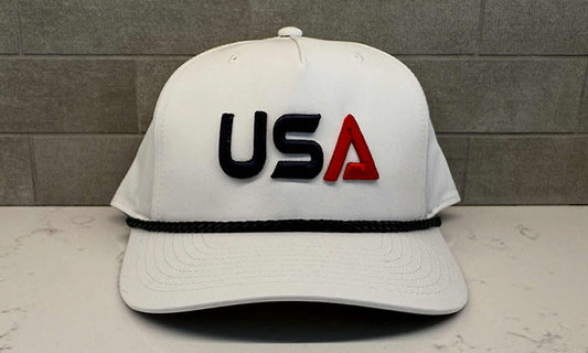 Ryder Cup USA Hat - Richardson 258 ROPE Snapback White 3D Puff