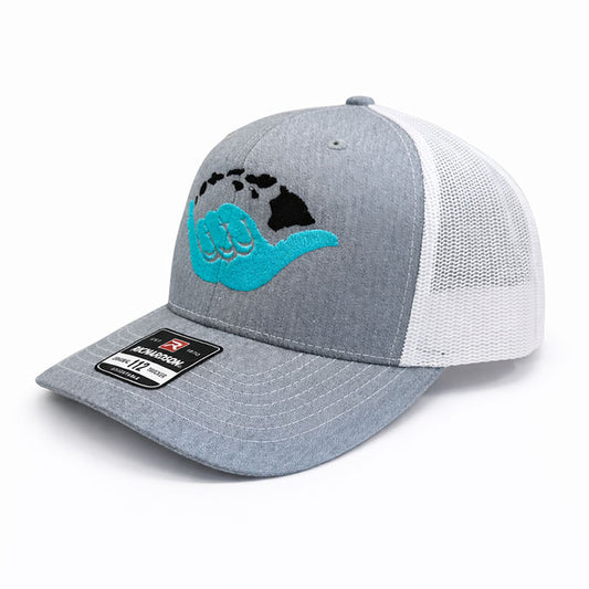Hawaiian Islands Hang Loose  - Richardson 112 Heather Gray/White