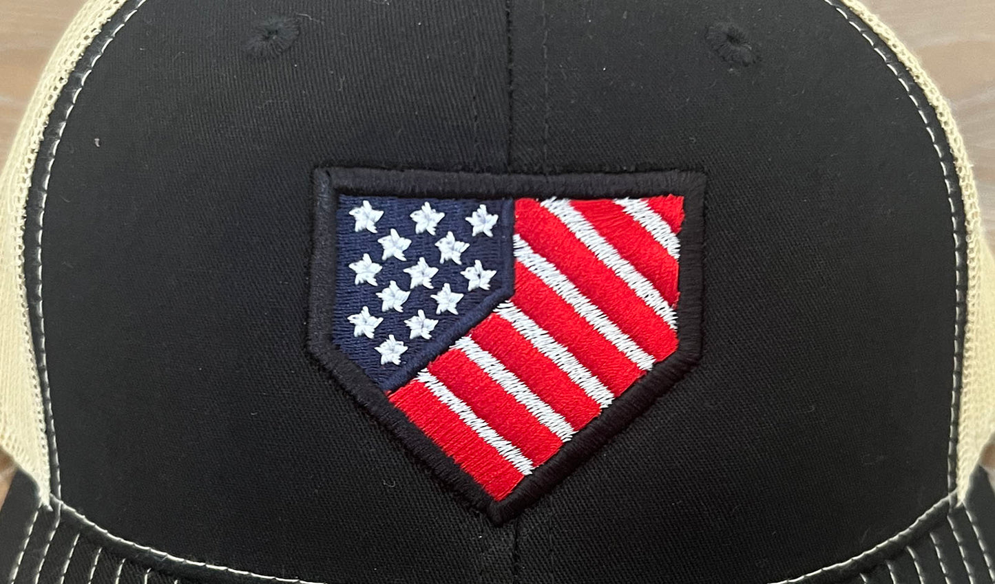 Homeplate USA Flag - R112 Black/Vegas Gold