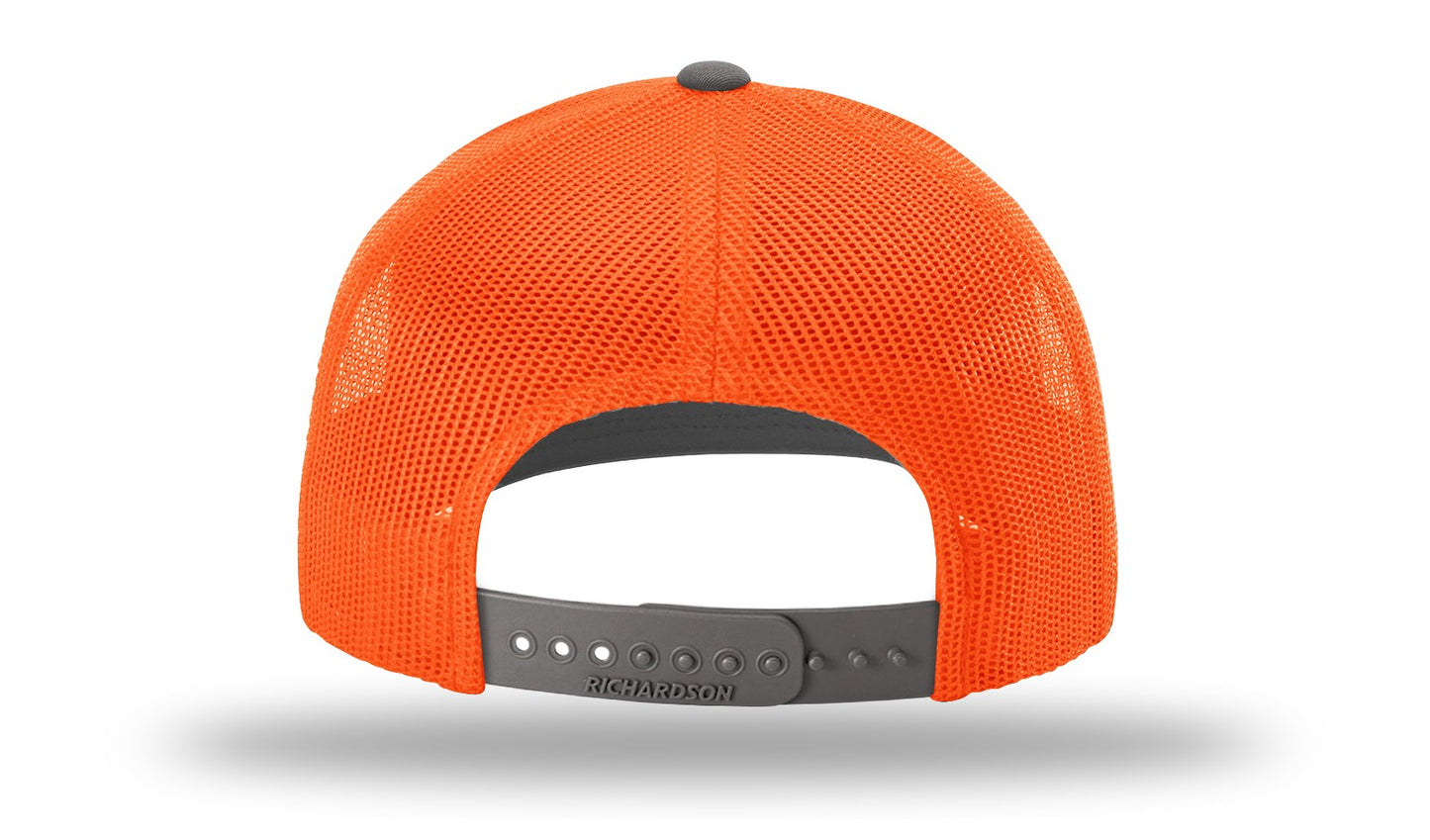 MB Shield - Richardson 112 Snapback - Charcoal/Neon Orange