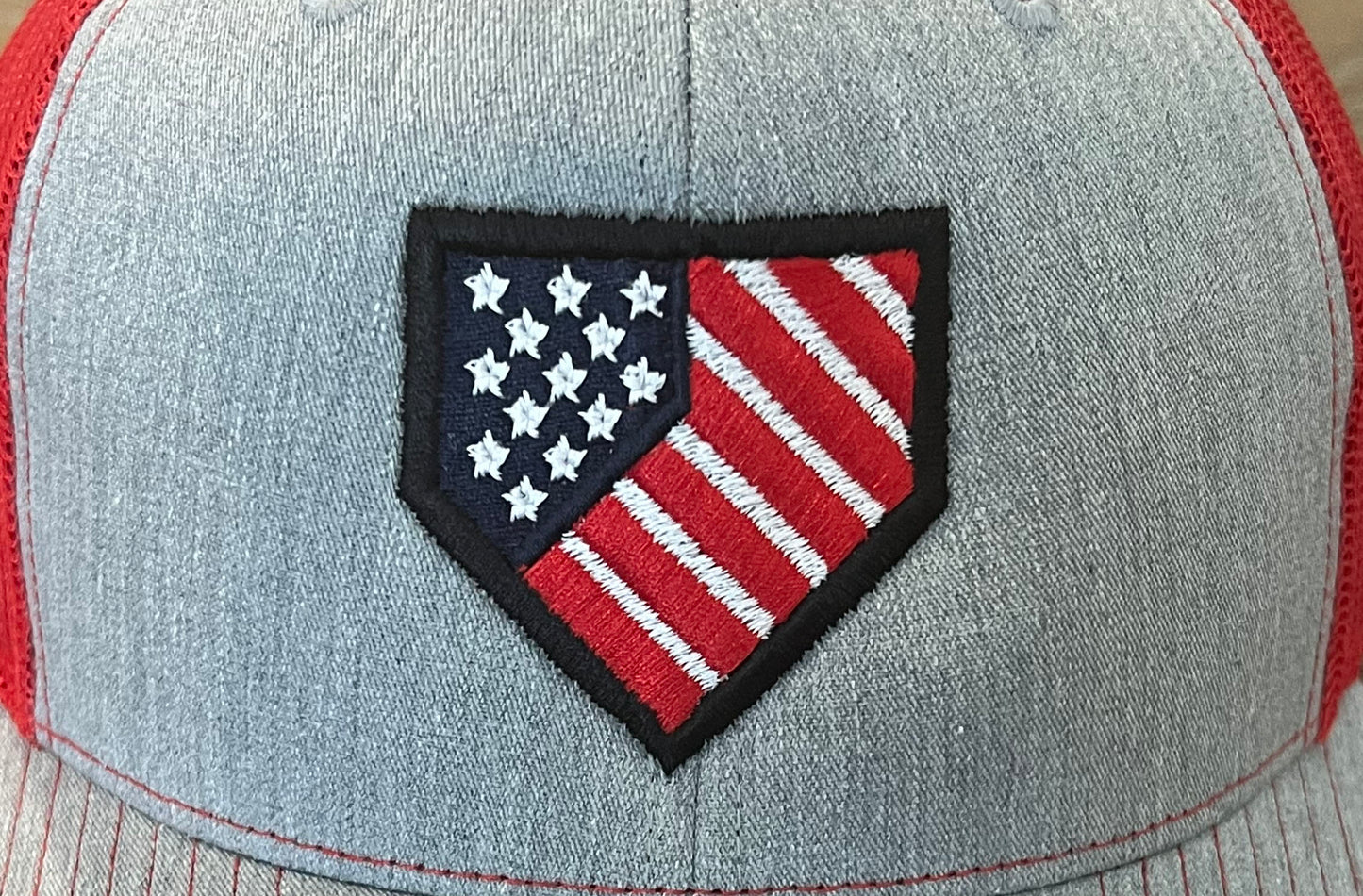 Homeplate USA Flag - R112 Heather Gray/Red