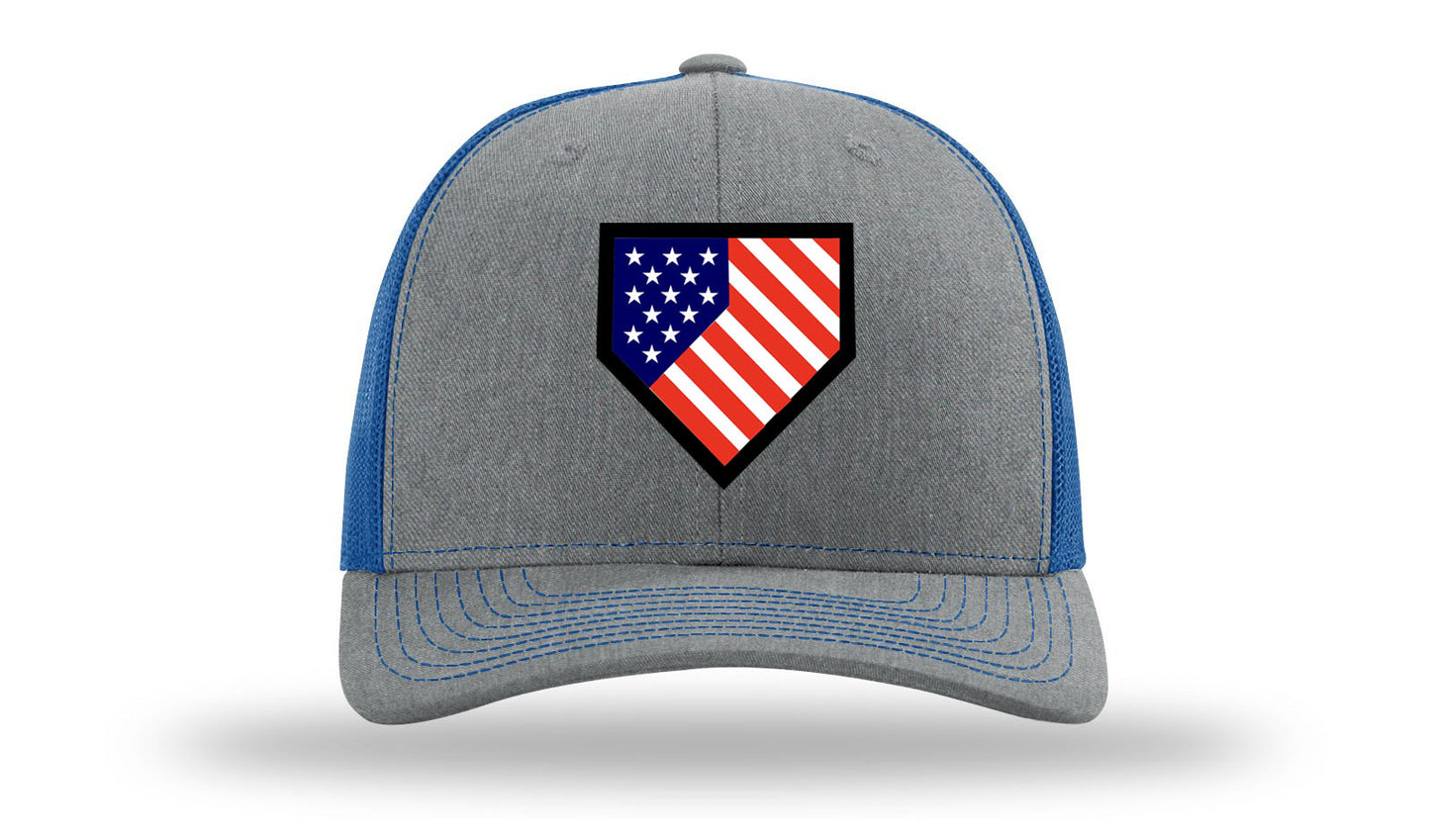 Homeplate USA Flag - R112 Heather Gray/Royal Blue