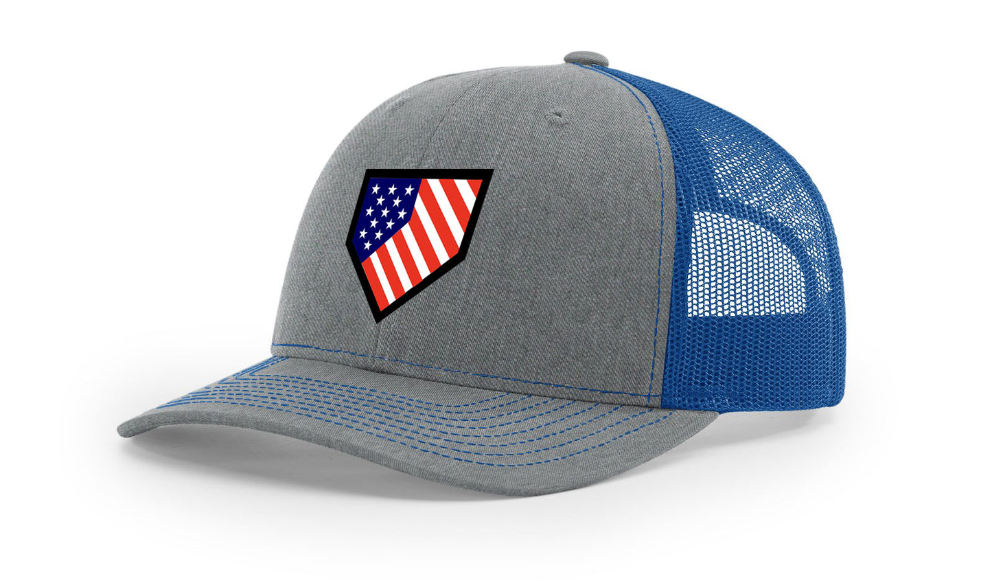 Homeplate USA Flag - R112 Heather Gray/Royal Blue