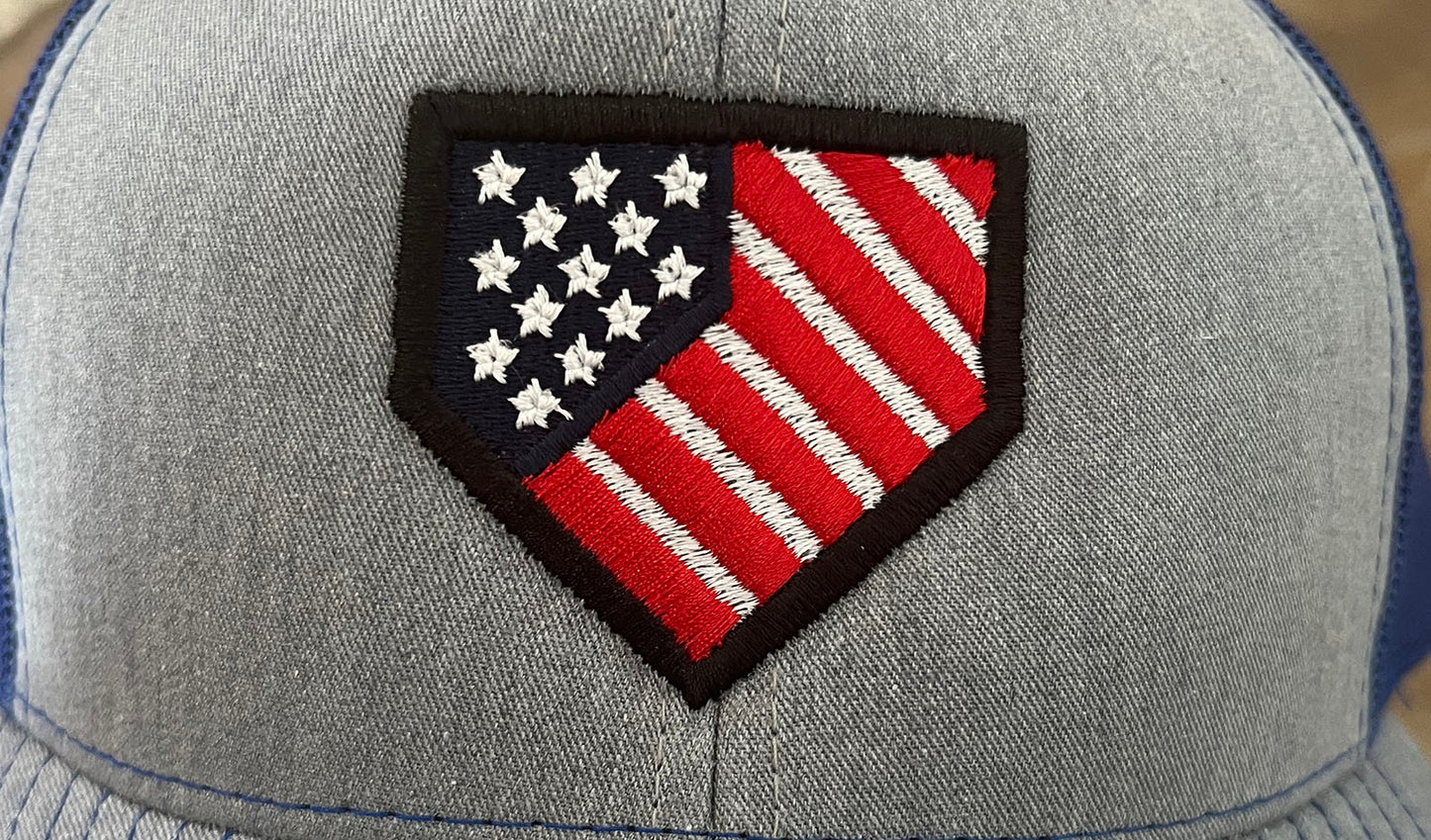 Homeplate USA Flag - R112 Heather Gray/Royal Blue