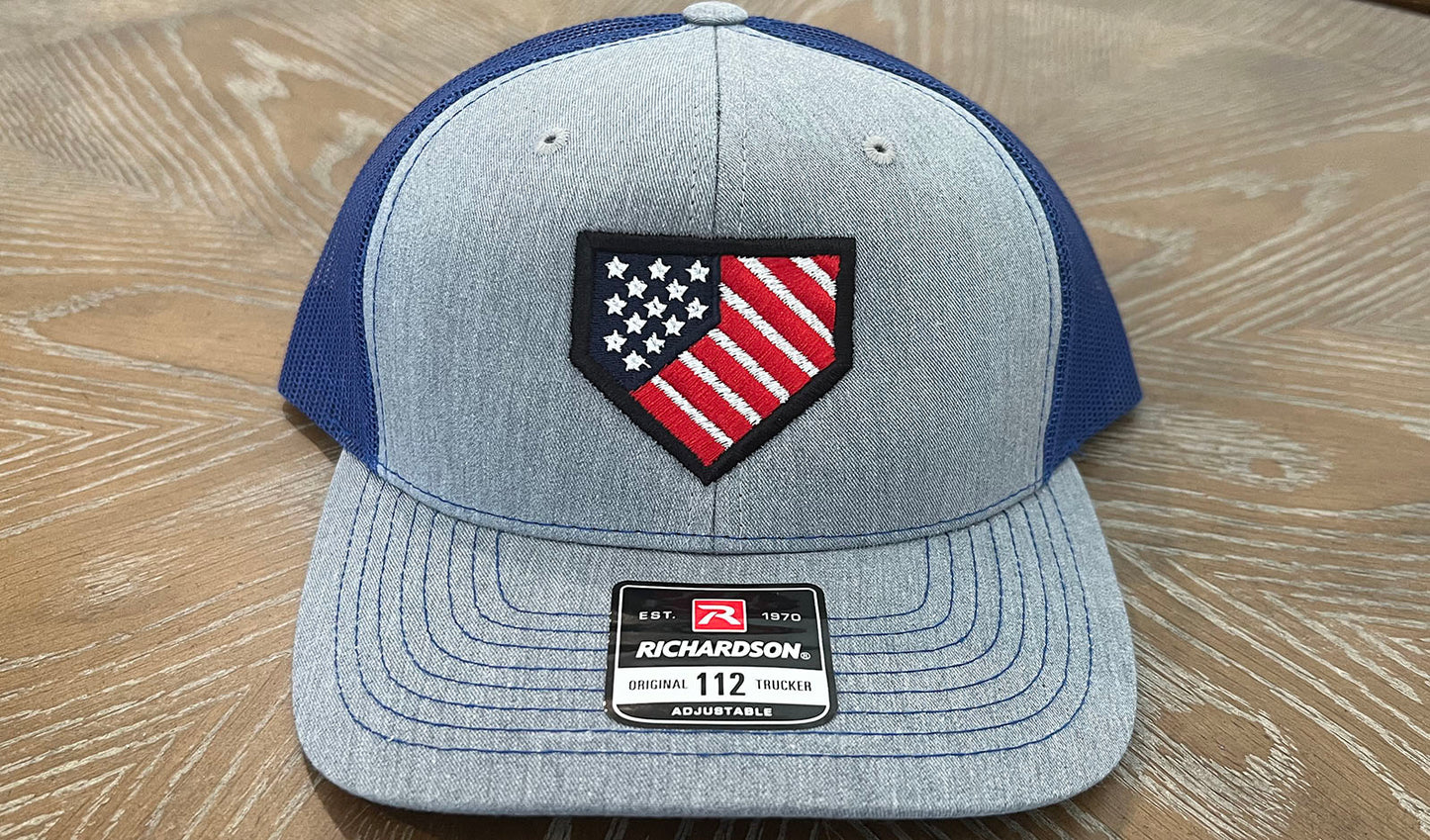 Homeplate USA Flag - R112 Heather Gray/Royal Blue