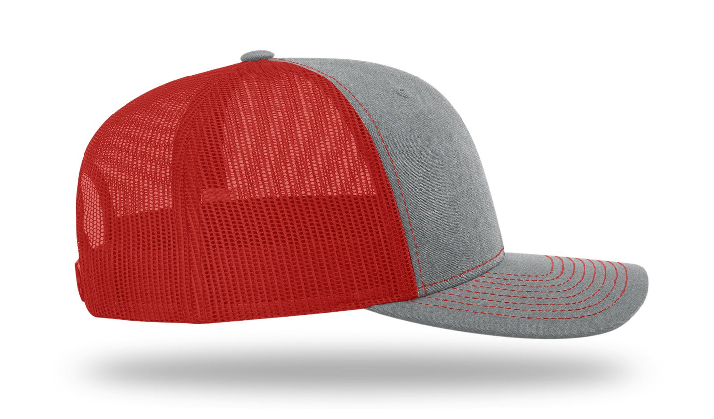 MB Shield - Richardson 112 Snapback - Heather Gray/Red