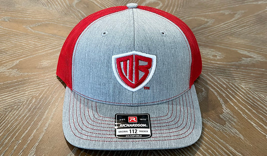 MB Shield - Richardson 112 Snapback - Heather Gray/Red