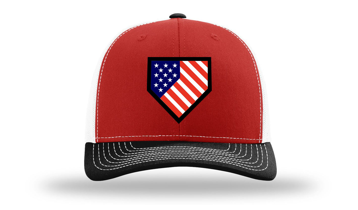 Homeplate USA Flag - R112  Red/White/Black