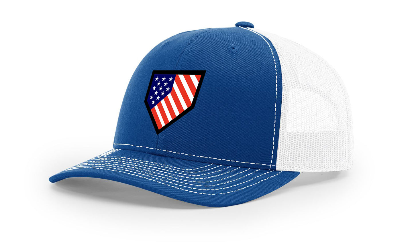 Homeplate USA Flag - R112 Heather Royal/White