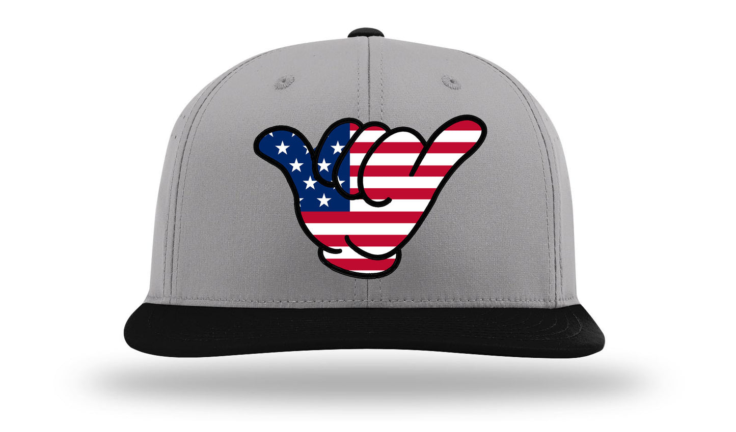 Hang Loose Hand USA Flag - PTS30 Gray/Black